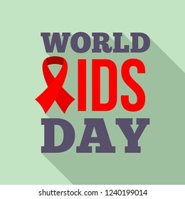 Symbol world aids day logo set. Flat set of symbol world aids day vector logo for web design
