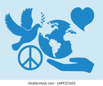 Symbol of World Peace Day in vector
