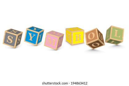 SYMBOL written with alphabet blocks - vector illustration