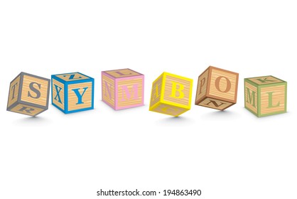 SYMBOL written with alphabet blocks - vector illustration