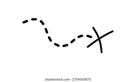 symbol of wrong direction, black isolated silhouette