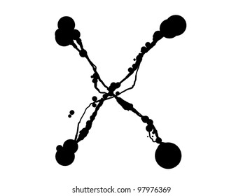symbol X - Hand drawn vector abc