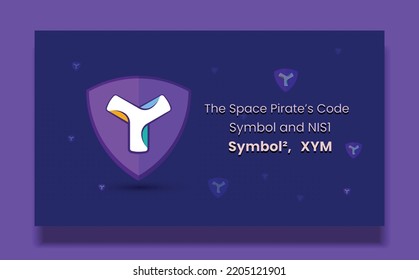 Symbol, XYM Banner Template. Vector Illustration Of XYM Coin Cryptocurrency Template Or Banner Design.