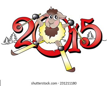 Symbol of year 2015. Lovely lamb