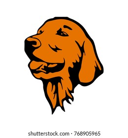 Symbol of the year, dog head, silhouette-cartoon on white background, vector