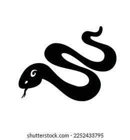 Symbol of the year, snake, viper silhouette , vector illustration