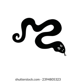 Symbol of the year, snake, viper silhouette and vector illustration