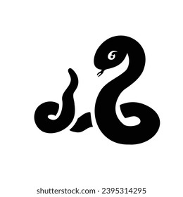 Symbol of the year, snake, viper silhouette and vector illustration