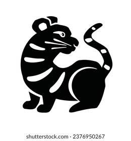 Símbolo del año, tigre, silueta y vector