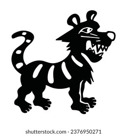 Symbol of the year, tiger, silhouette and vector