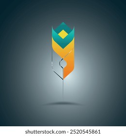 Símbolo do grão de trigo amarelo-azul. Ilustração vetorial.