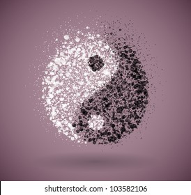 Symbol Of Yin And Yang Of The Circles. Eps 10