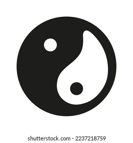 Símbolo yin yang estilo doodle dibujado a mano