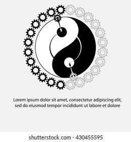 Symbol yin yang. Yin yang icon vector.