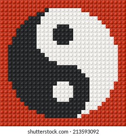 Symbol Yin Yang of plastic parts