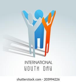 Symbol of young peoples joining hands together on international youth day celebrations. 