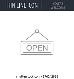 Symbol of Youre Welcome. Thin line Icon of Shopping And Retail. Stroke Pictogram Graphic for Web Design. Quality Outline Vector Symbol Concept. Premium Mono Linear Beautiful Plain Laconic Logo