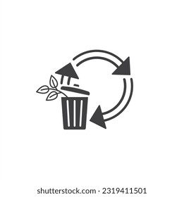 símbolo de basura cero, icono de basura cero, arte vectorial.