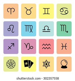 Symbol Zodiac Sign. Zodiac icons. Horoscope icon. Vector. Illustration. EPS10