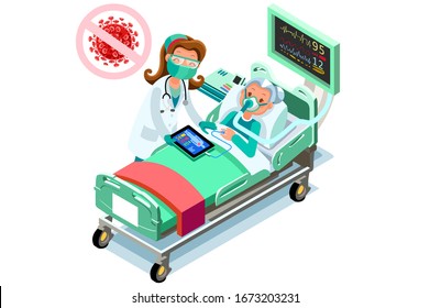 Symbolic alert, infection risk symbol. Coronavirus virus infected person with fever, coronaviruses signs and symptoms. Global health caution to viruses pandemic outbreak. Medical concept. Vector