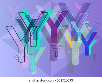 symbolic board into plan, arrangement between attractive Y Alphabet vector background