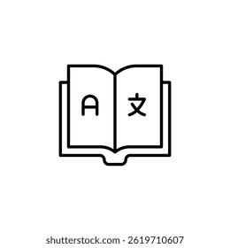 Symbolic book illustration demonstrating language translation concepts