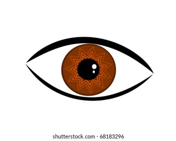 Symbolic brown eye vector illustration