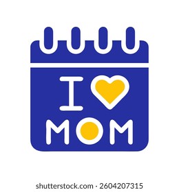 Symbolic calendar icon expresses love for Mom