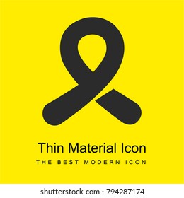 Symbolic cancer ribbon bright yellow material minimal icon or logo design