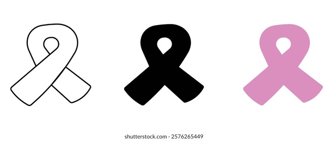 Symbolic cancer ribbon - Free medical icons set