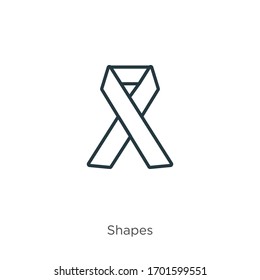 Symbolic Cancer Ribbon Outline Vector Icon. Thin Line Black Symbolic Cancer Ribbon Icon, Flat Vector Simple Element Illustration From Editable Shapes Concept Isolated Stroke On White Background