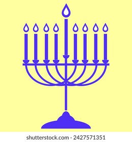 Symbolic candlestick at a Jewish festival