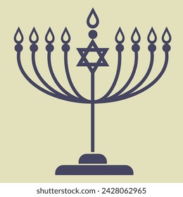 Symbolic candlestick at a Jewish festival