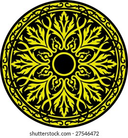 Symbolic Celtic Circle with detailed Ornaments - Vector Image