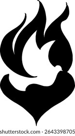 A symbolic Christian logo featuring a cross, a dove, and an open Bible. The dove rises like a flame from the scriptures, representing the Holy Spirit and the light of God’s word. This minimalist black