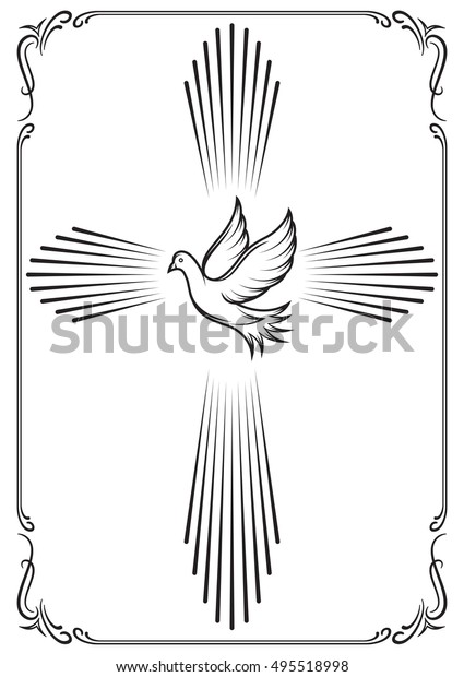 Symbolic Cross Dove Template Emblems Church Stock Vector (royalty Free 