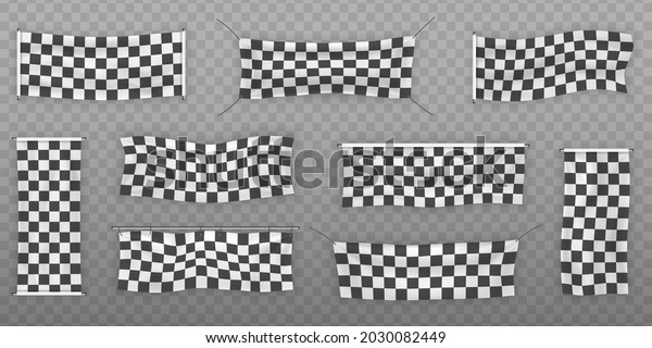 Symbolic design\
of end of car race. Checkered racing waving banners. Wavy black and\
white flags. Background checkered flag with space for your text.\
Vector illustration, eps\
10.\
