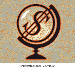 symbolic dollar in globe