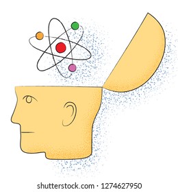 Symbolic drawing of a head and a chemistry thought