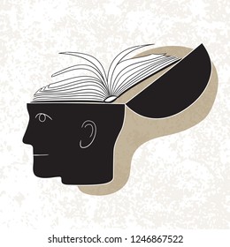 Symbolic drawing of head and knowledge with culture