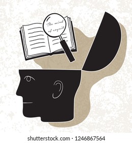 Symbolic drawing of head and knowledge with culture