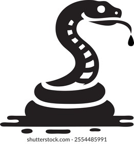 
The Symbolic Elegance of a Cobra Snake Logo A Coiled Serpent Poised with a Dripping Fang