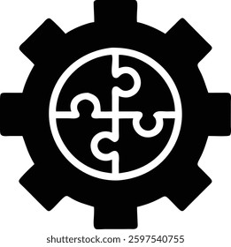 Symbolic engineering and innovation concept in clean line art