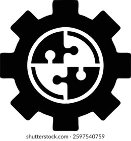 Symbolic engineering and innovation concept in clean line art