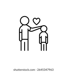 Symbolic Fatherly Affection Shows Bonding and Generosity Minimalistic Line Art