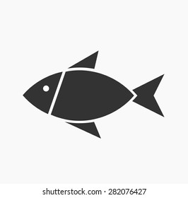 Symbolic fish icon. Vector illustration
