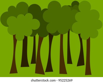 Symbolic forest - vector background