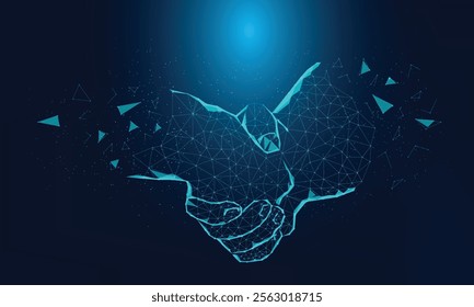 Symbolic Hands Connected by a Digital Network, Reflecting Innovation and Partnership in Modern Times