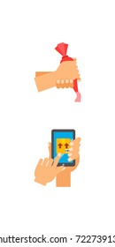 Symbolic hands icon set
