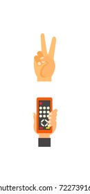 Symbolic hands icon set